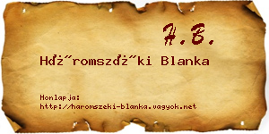 Háromszéki Blanka névjegykártya